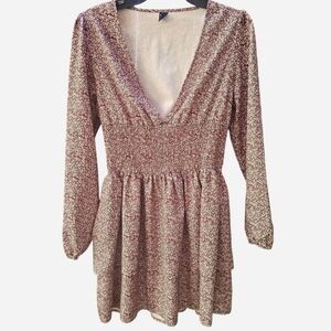 Floral V-Neck Smocked Dress